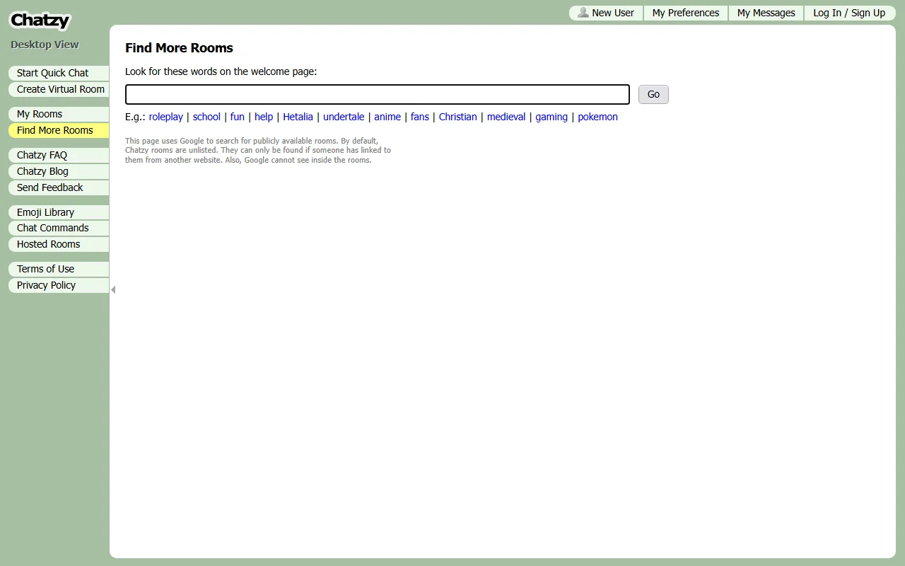 Screenshot of Chatzy